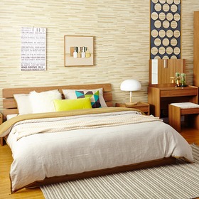 现代简约板式双人床