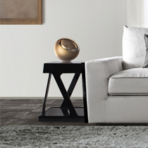 屋言现代简约边几，cb068时尚小型边柜，黑色高亮光人造板角几