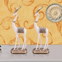 锦庐欧式客厅小鹿摆件，树脂辟邪动物桌面雕塑，货号: ST462