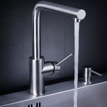 浦琳PL-296B不锈钢可旋转厨房水龙头,无铅环保金属拉丝冷热水龙头