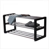 森鹿现代简易实木边框鞋柜，门厅玄关金属管鞋架，型号: YC09230B