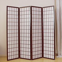 乐迎迎古典屏风，实木烤漆不规则日式无纺布，型号: FL2056-W-4P